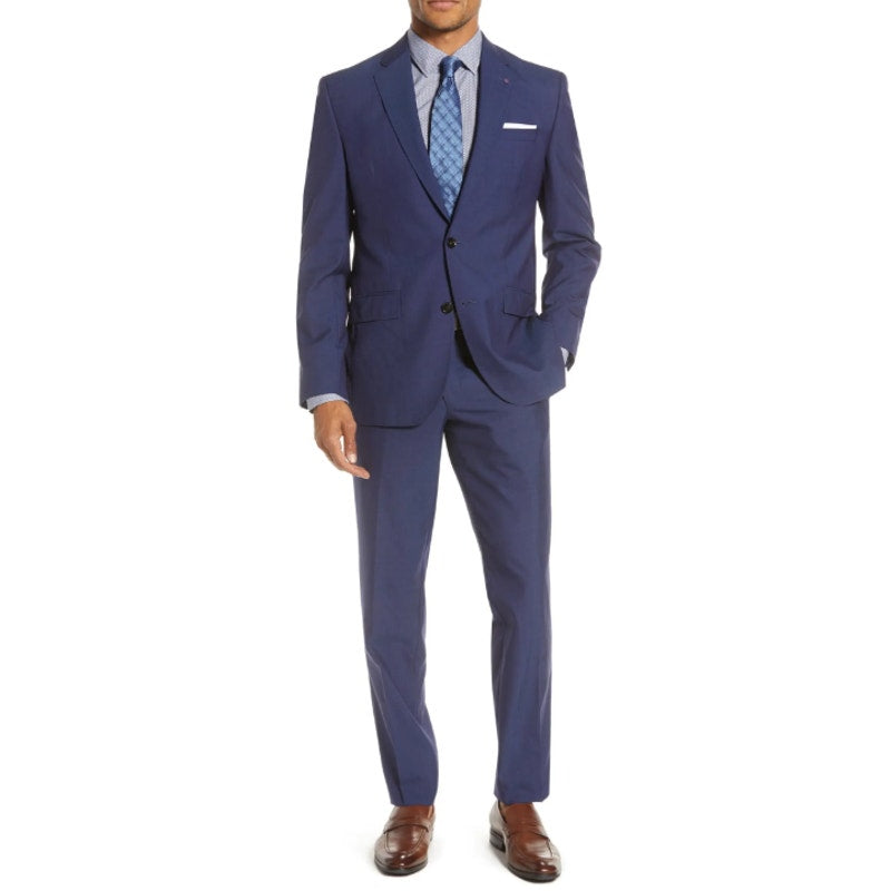 TED BAKER Men's Jarrett Dress Pants 36R Navy Blue Flat Front 100% Wool NWOT