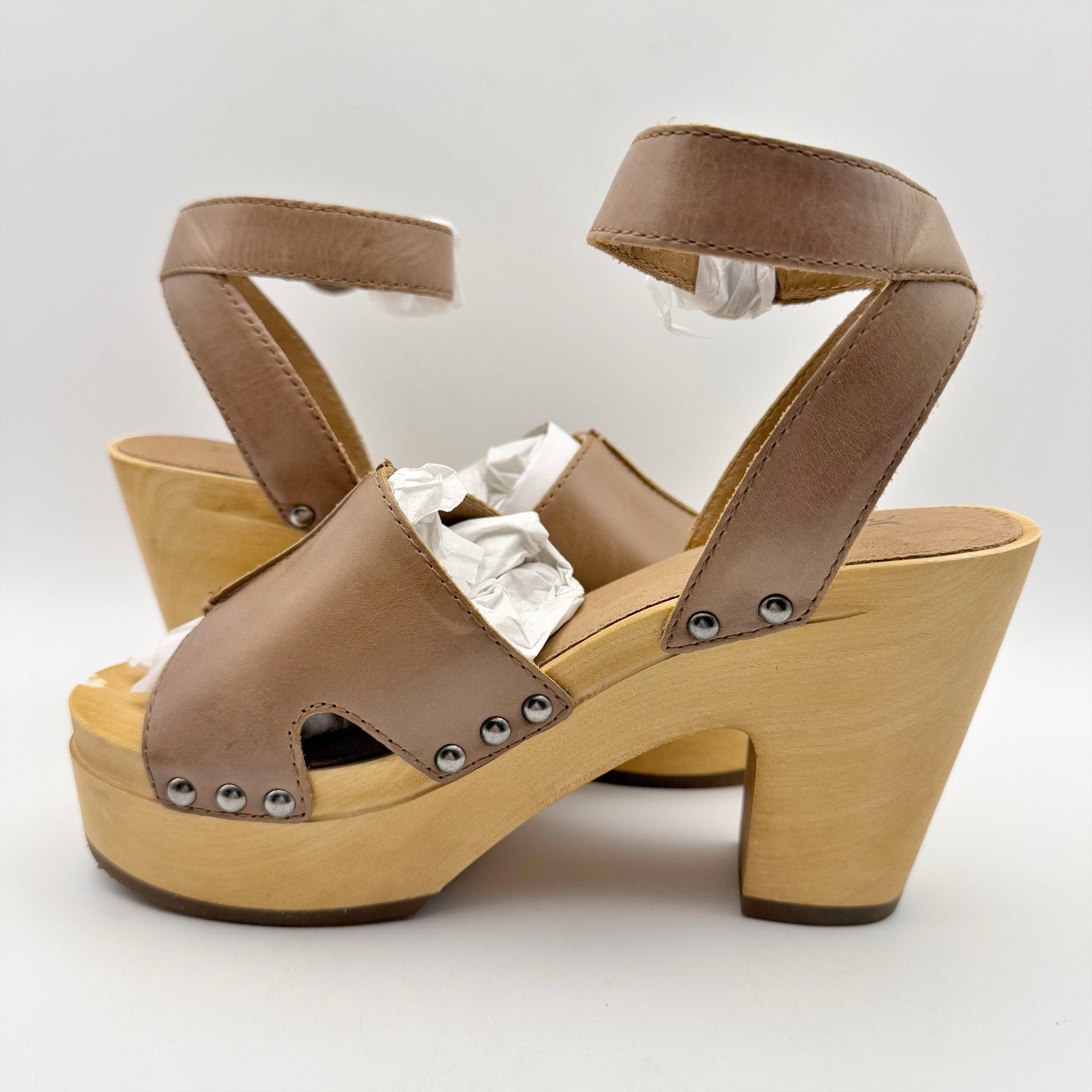 Frye Womens Zelda Seam Clog Sandals US 6.5M EU 37 Brown Leather NIB