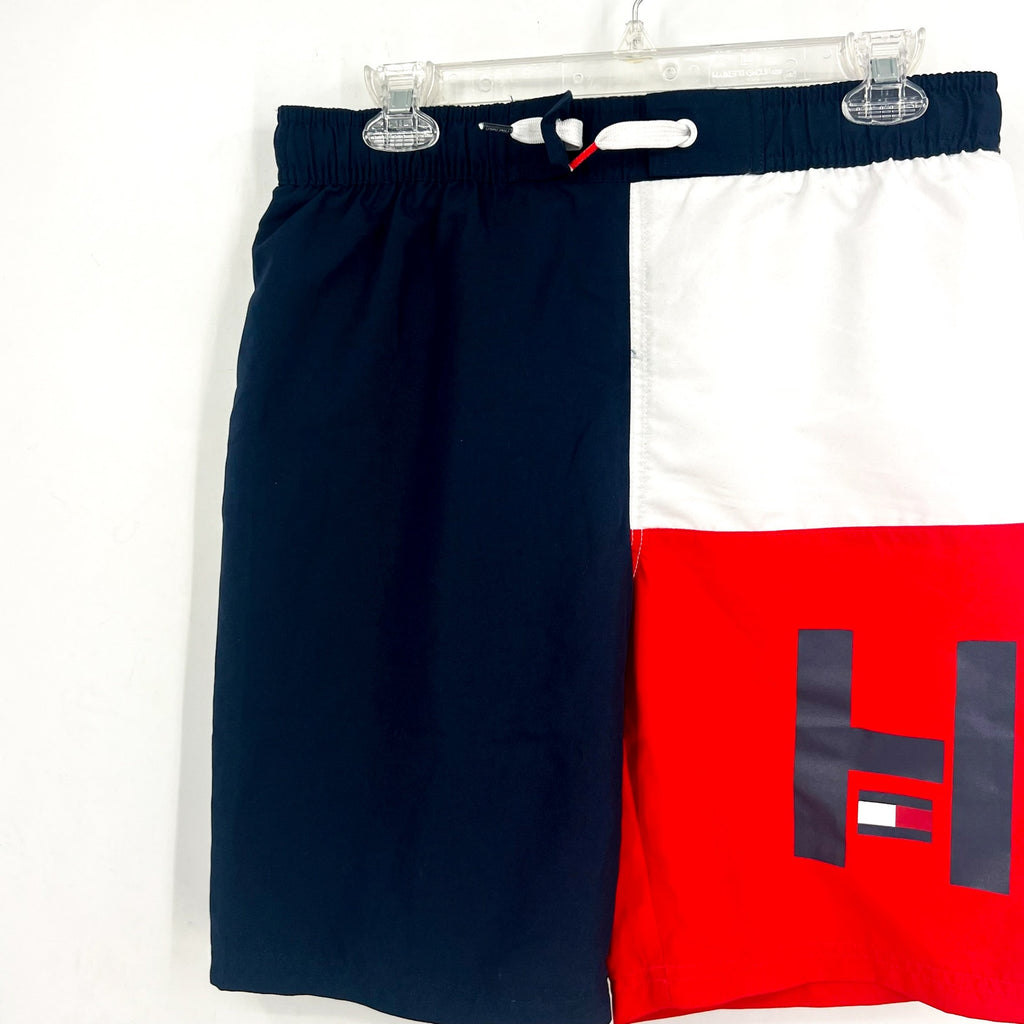 TOMMY HILFIGER Boys Quadrant Swim Trunks Boardshort US XL Navy Blazer NWT