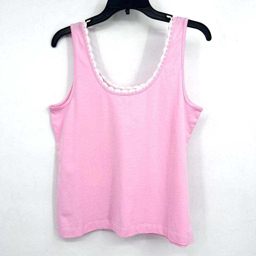 LILLY PULITZER Gabbie Knit Tank Top Small Conch Shell Pink Crochet Trimmed NWT