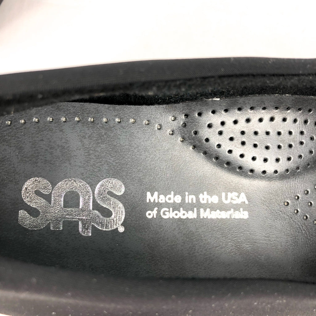 SAS Womens Bliss Wedge Slip On Shoes Size 9.5 SLIM Black Fabric Comfort NIB