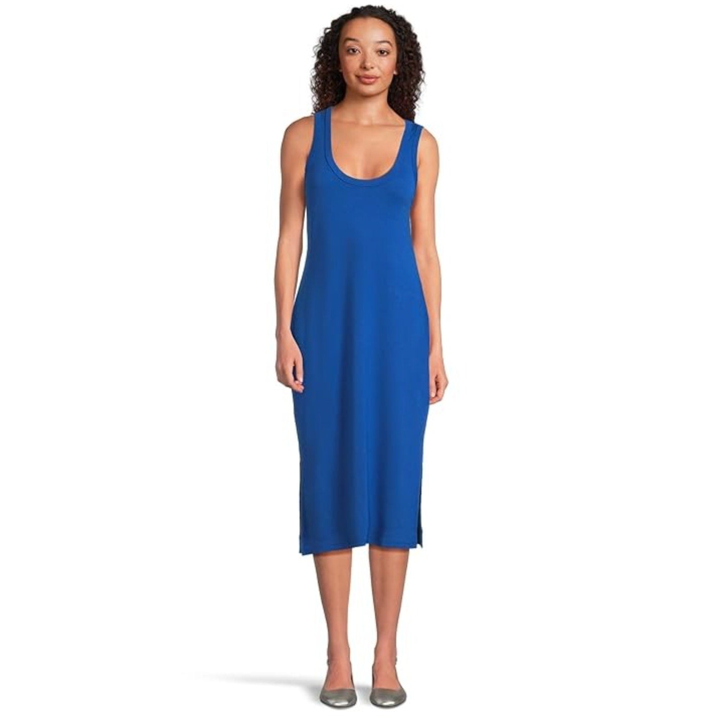 TOMMY BAHAMA Sleeveless Knit Midi Dress Medium Mazarine Blue Drapey Ponte NWT