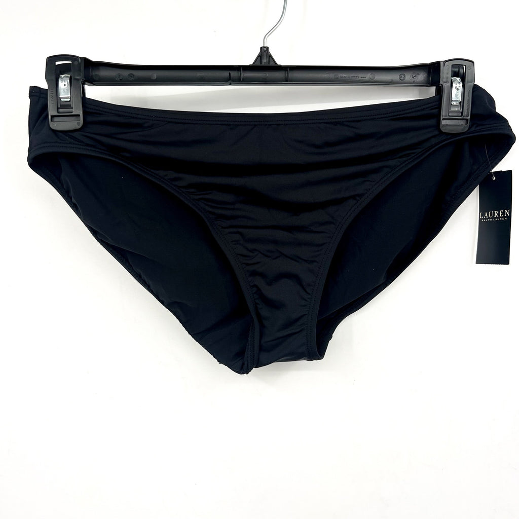 LAUREN RALPH LAUREN Beach Club Hipster Bikini Bottoms Size 6 Black Swim NWOT
