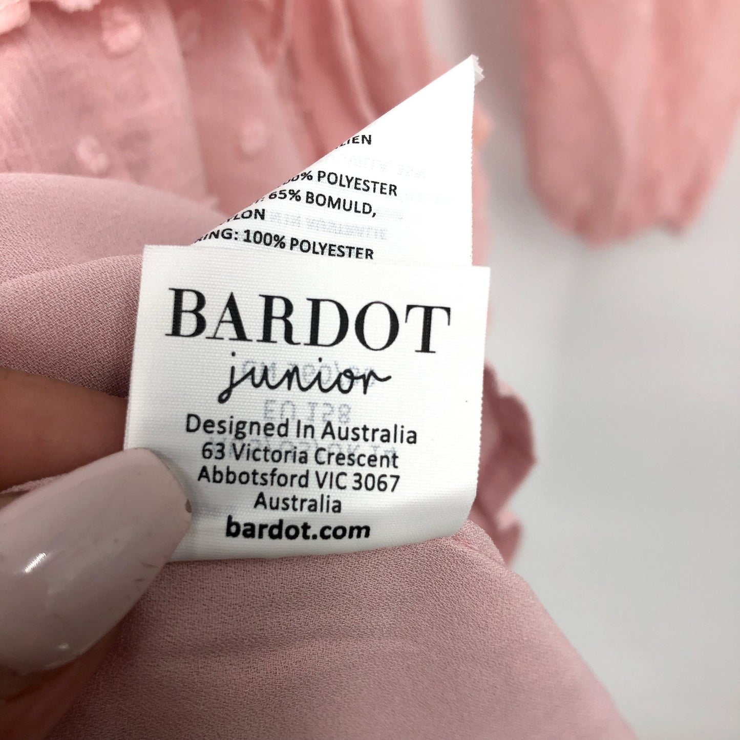 BARDOT JUNIOR Girls Mimi Dobby Dress Size 14 Pink Potpourri Lace Ruffle NWT
