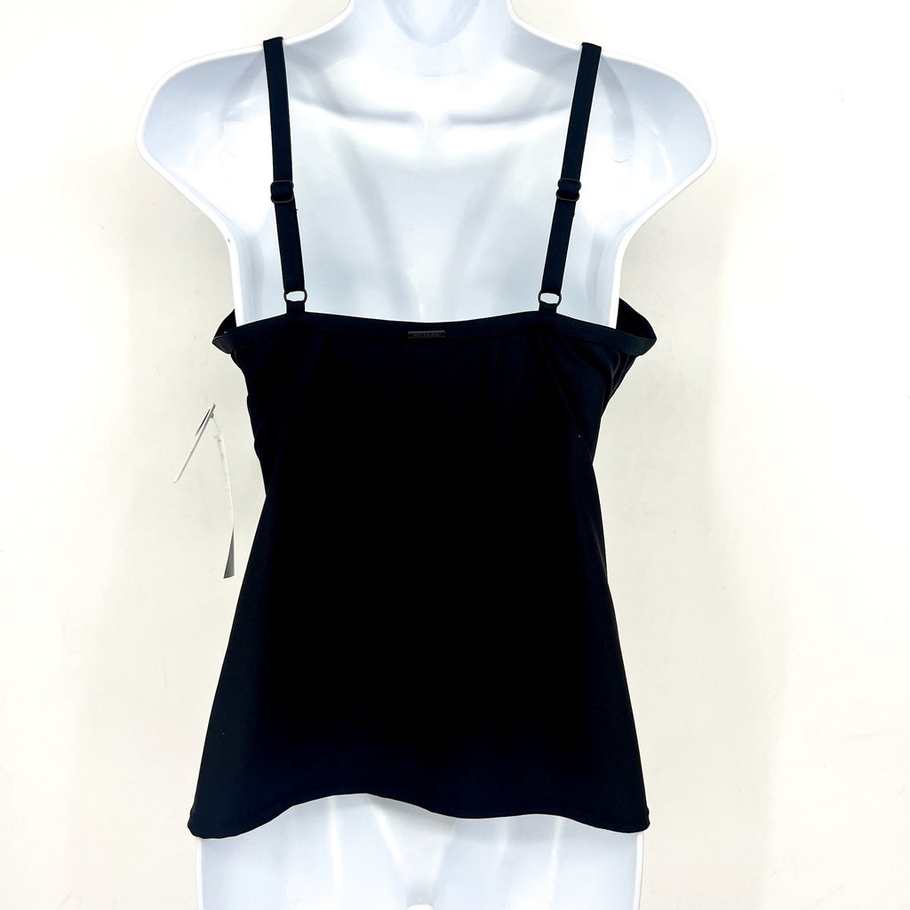 SUNSETS Women's Forever Tankini Top Size 36D/38C Black Twist Front NWT
