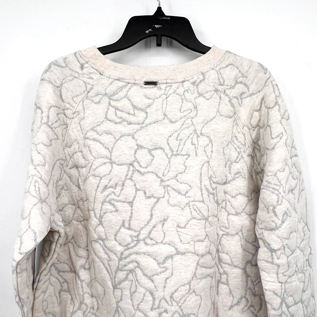 PRANA Women's Carin Pullover Sweatshirt XL Soft White Jacquard Knit NWT