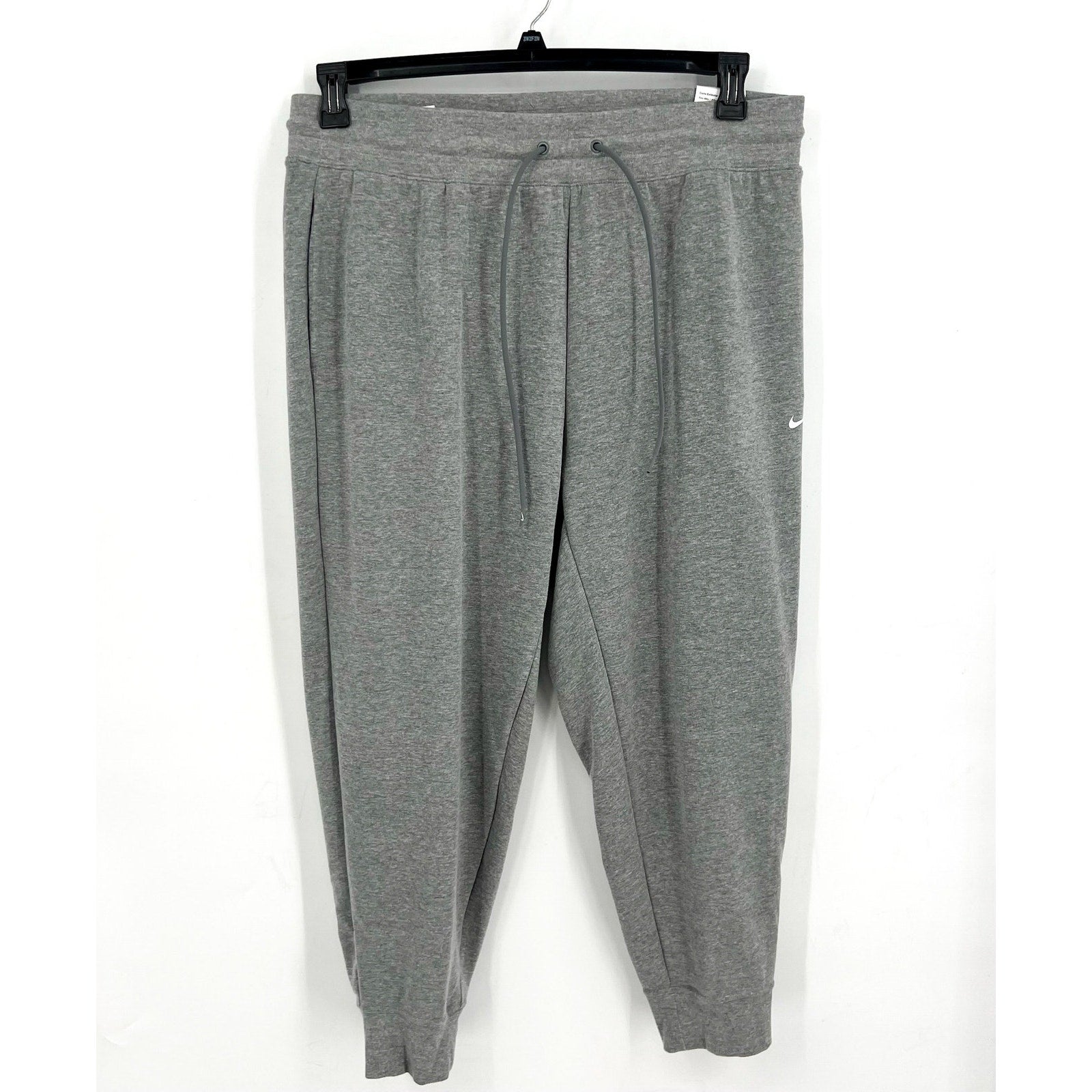 NIKE Womens Dri-Fit One 7/8 French Terry Joggers 1X Grey Sweatpants NWT