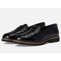 SOFTWALK Women's Walsh Slip On Loafers Size 7.5 NARROW Black Croco Leather NIB