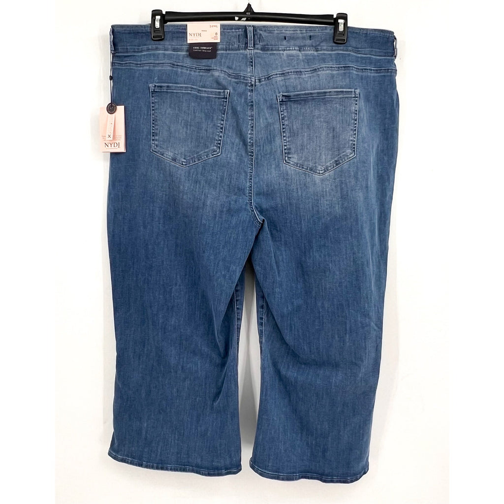 NYDJ Womens Cool Embrace Major Wide Leg Capri Jeans 24WL Compass Blue NWT