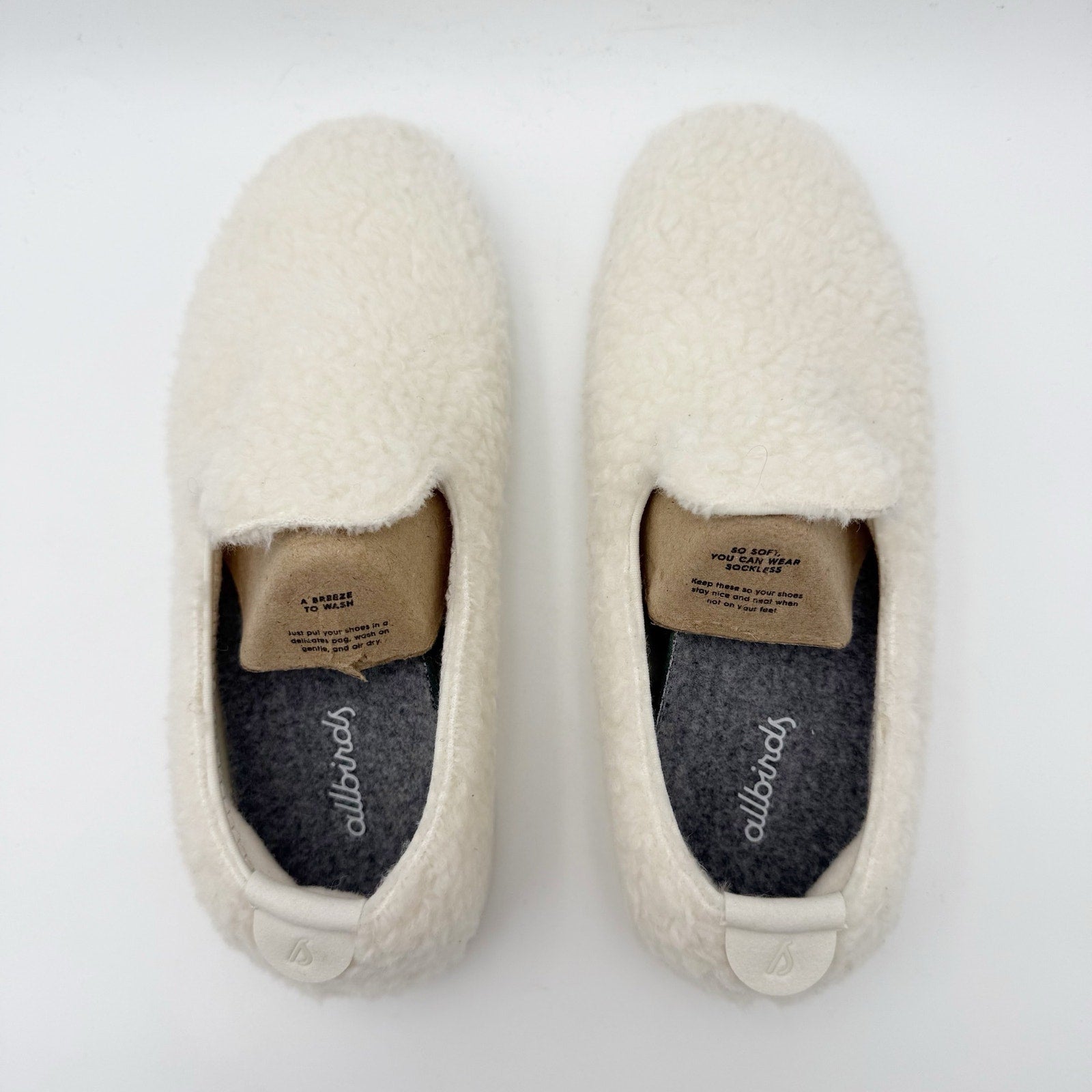 AllBirds Womens Wool Lounger Fluff Casual Sneakers US 9 White Slip On NWOB