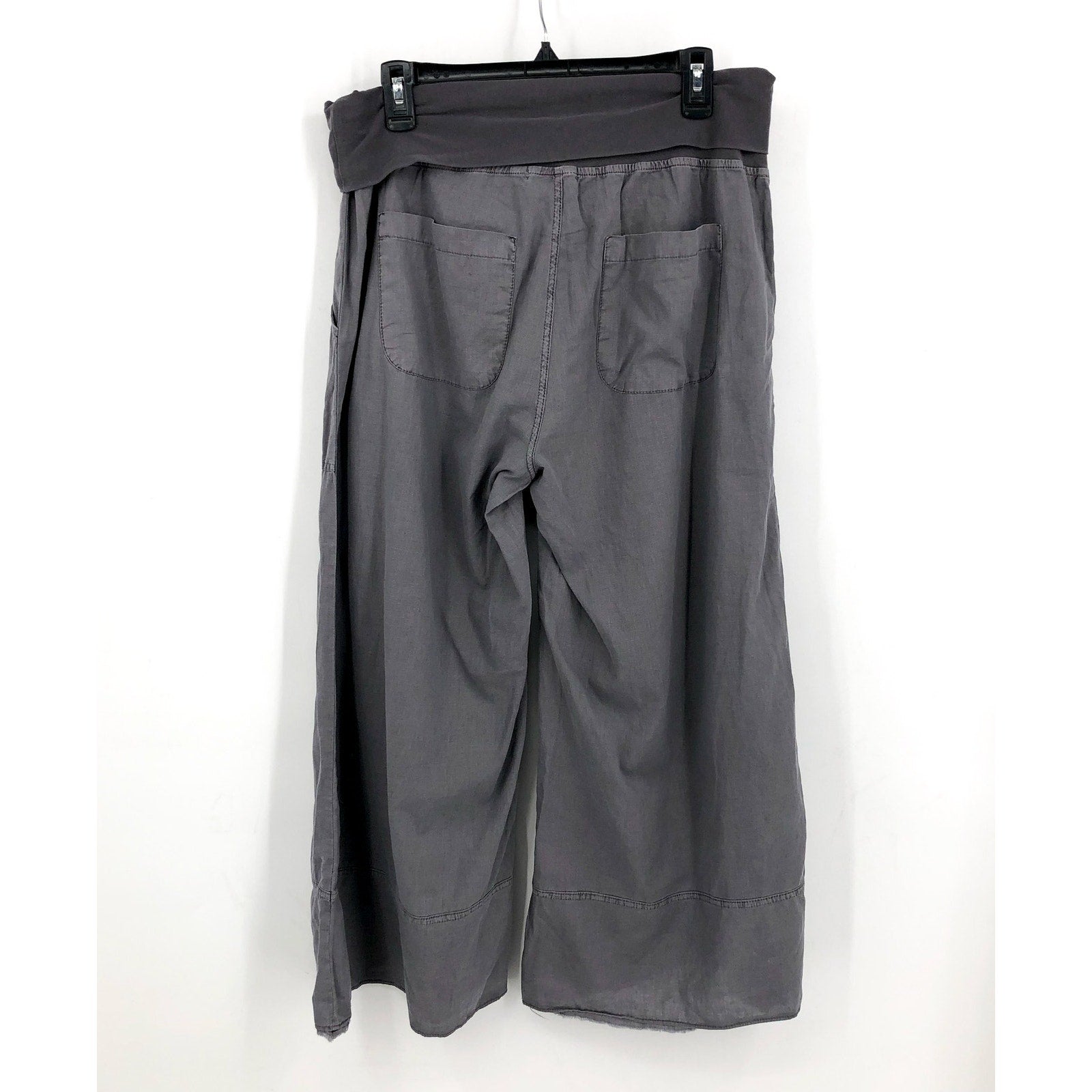 XCVI Women's Garni Crop Casual Pants Large Gray Nebulous Pigment Wide Leg NWT