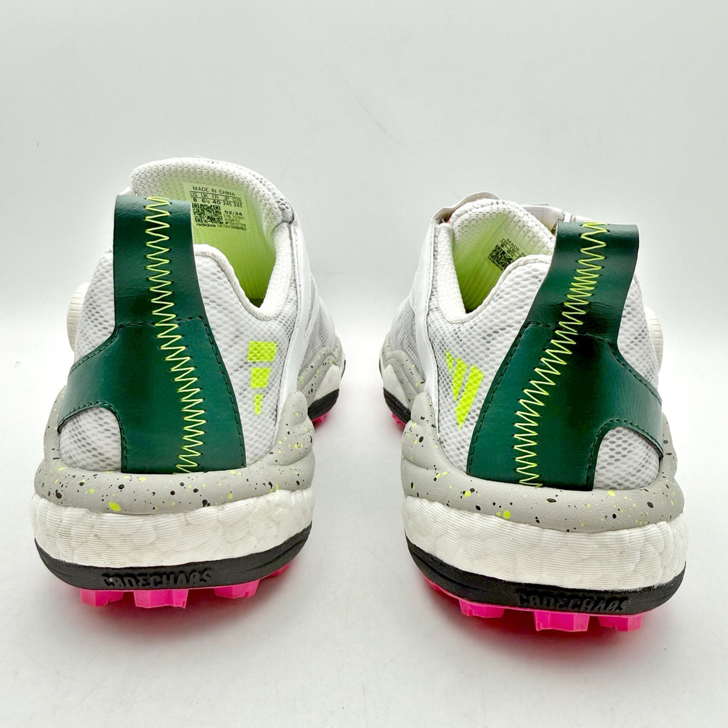 Adidas Womens Codechaos BOA 25 Golf Sneakers US 8 White Pink Athletic Shoes EUC
