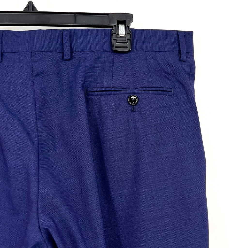 TED BAKER Men's Jarrett Dress Pants 36R Navy Blue Flat Front 100% Wool NWOT