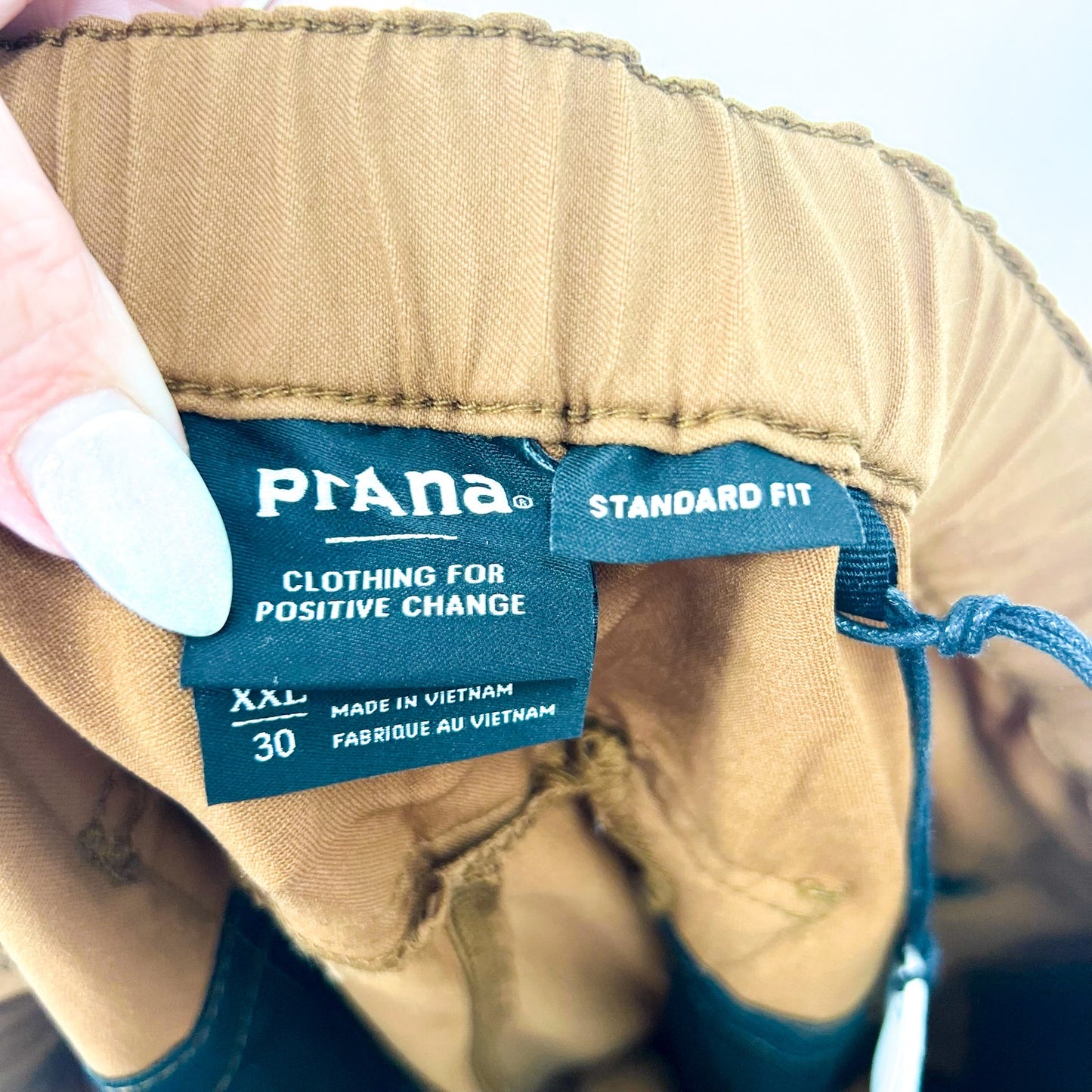 PRANA Men's Stretch Zio Top-Out Pants XXL Brown Sepia Straight Leg Hiking NWT