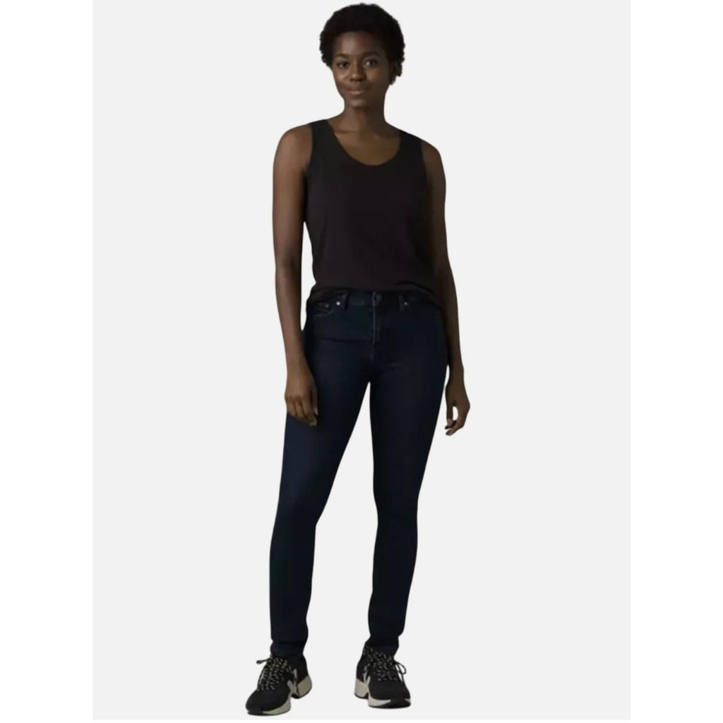 Prana Womens Sienna Skinny Jeans 29x31 US 8 Deep Blue Stretch Denim Mid Rise NWT