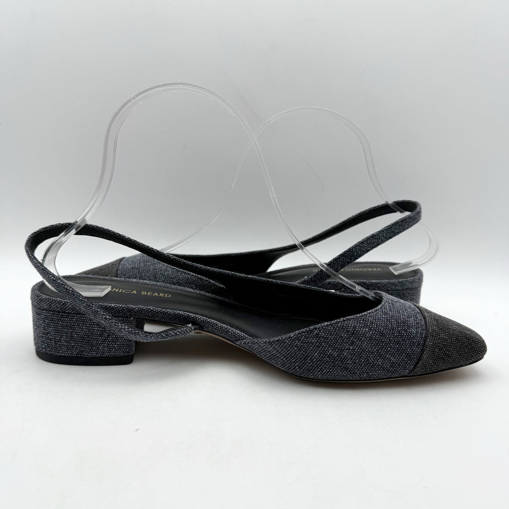 Veronica Beard Womens Cecile Denim Cap Toe Slingback Heel US 8 M Blue Black NWOB