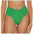 BECCA Color Code French Cut Bikini Bottom Small Emerald Green Shirred NWT
