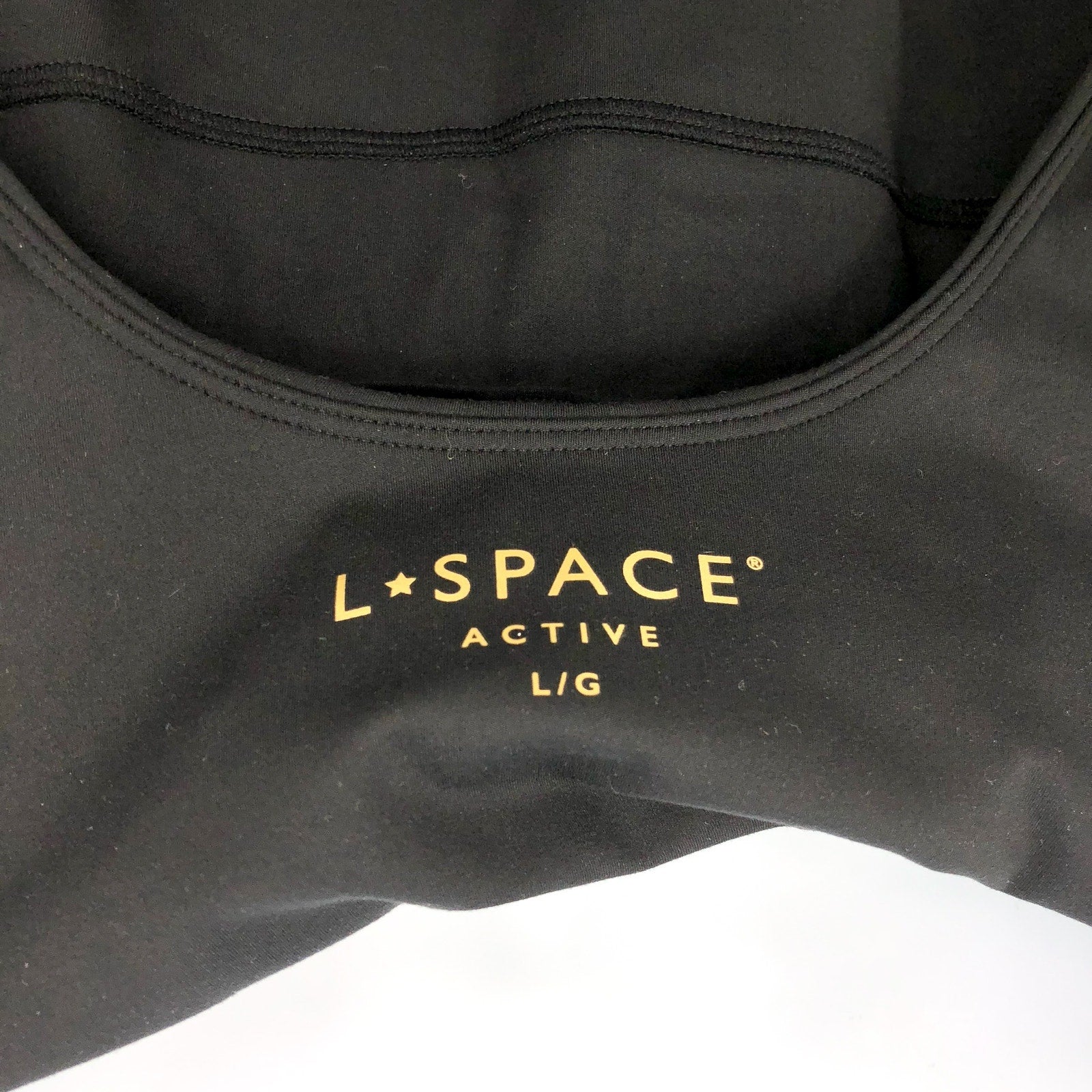 L*SPACE Women's Patterson Athletic Dress Large Black Tank Built in Short  NWT