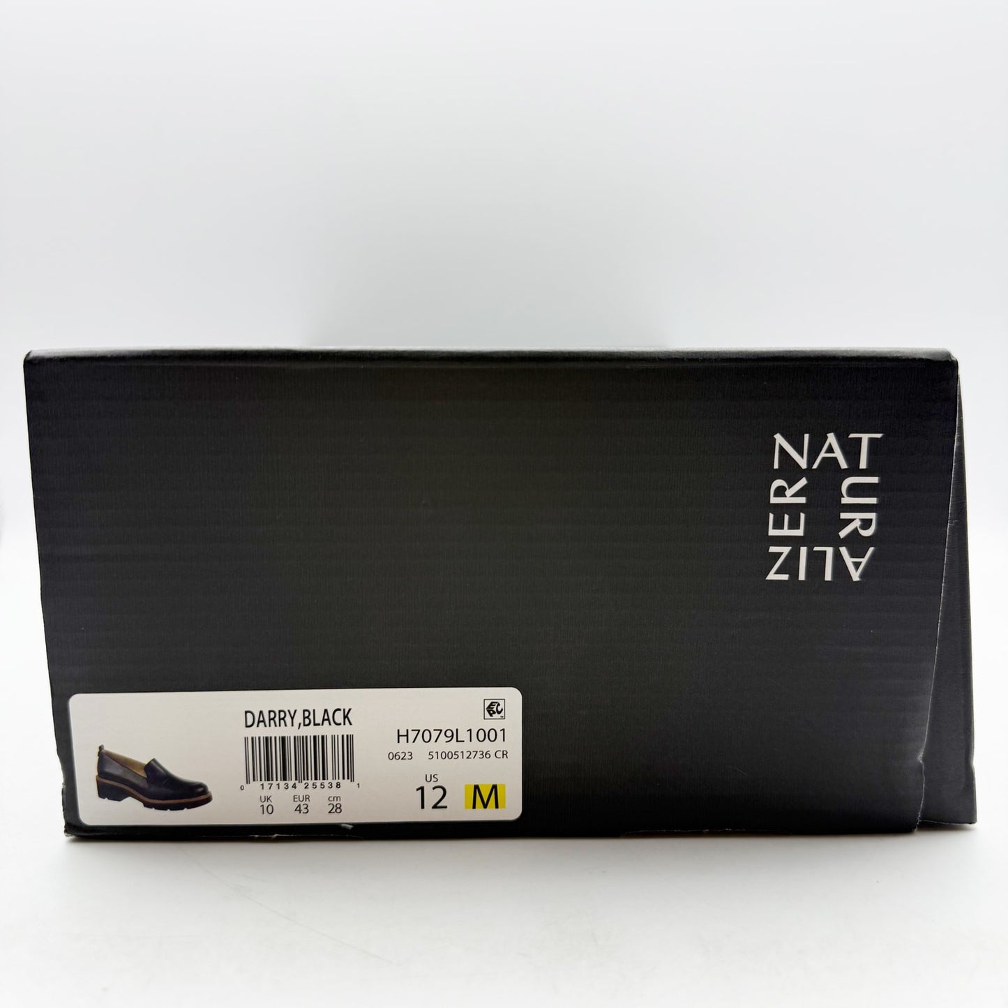 Naturalizer Womens Darry Lug Sole Loafer Size 12 EU 43 Black Leather Slip On NIB