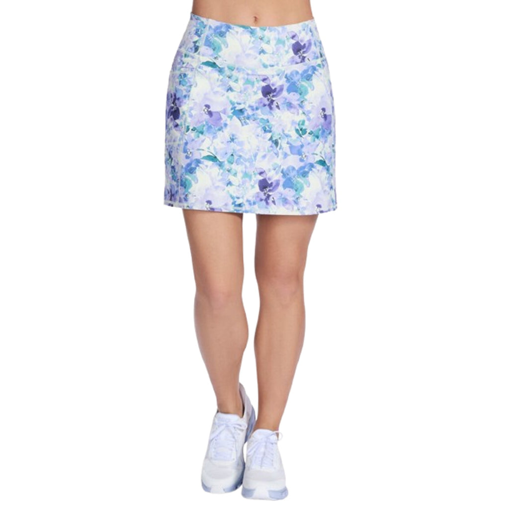 SKECHERS Go Walk High Waisted Pickleball Skort Small Blue Seascape Floral NWT