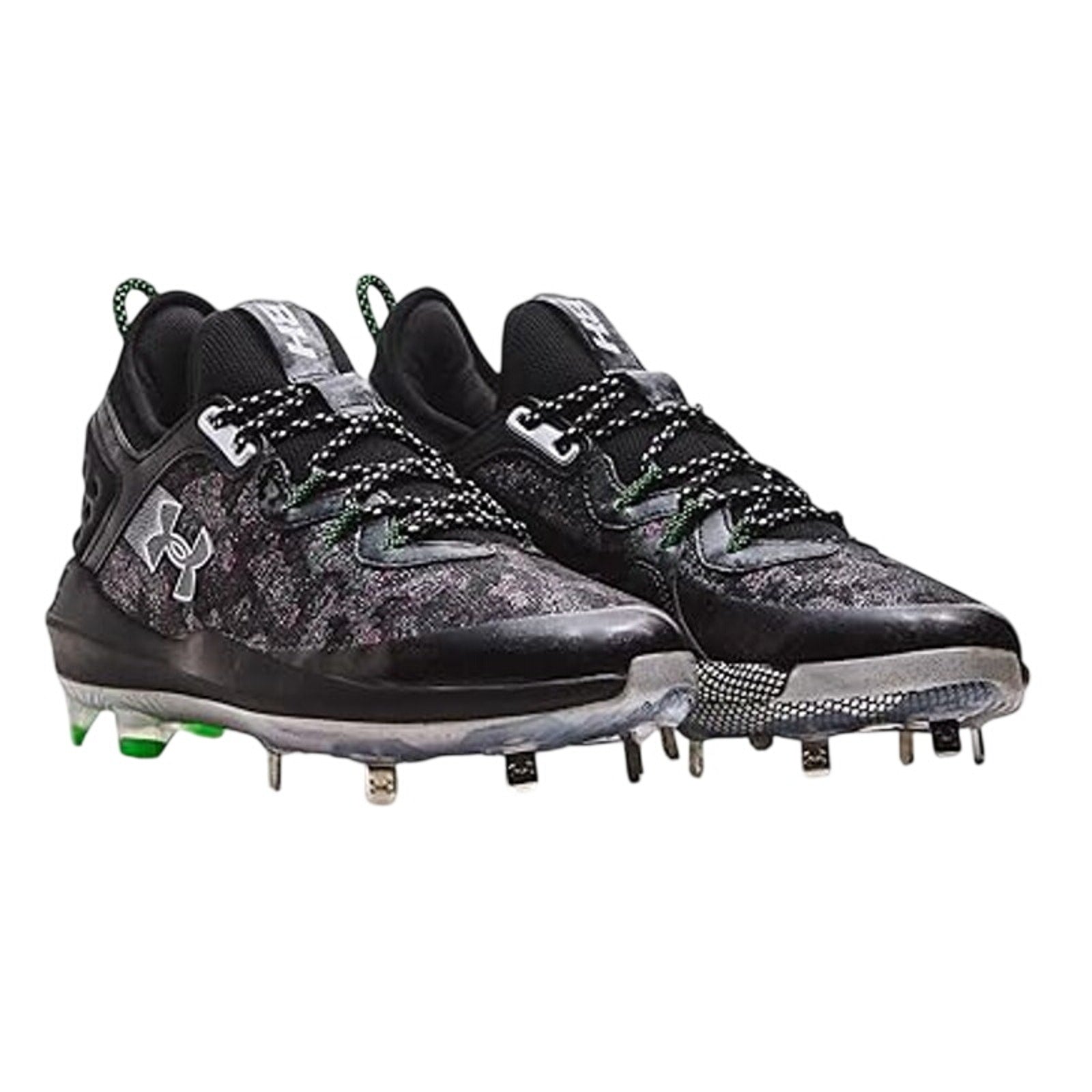 Under Armour Mens Harper 8 Low ST Metal Baseball Cleats US 7.5 Black Green NWOB
