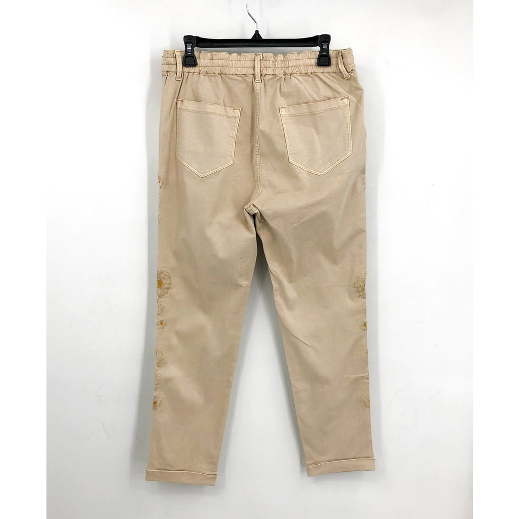 DRIFTWOOD Women's Embroidered Casual Pants XL Beige Floral NWT
