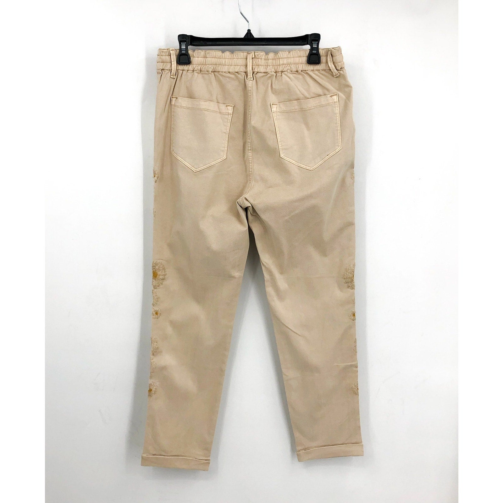 DRIFTWOOD Women's Embroidered Casual Pants XL Beige Floral NWT