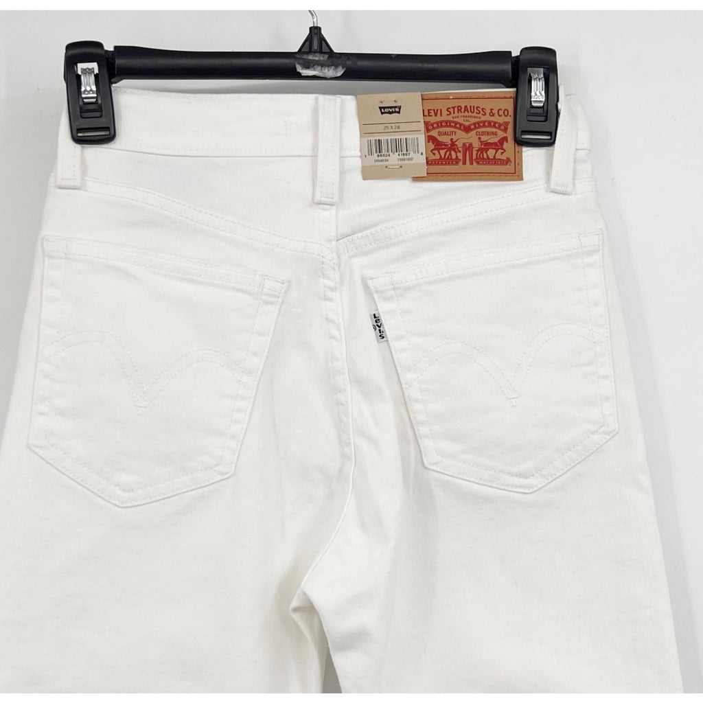 LEVI'S Women's Wedgie Straight Leg Jeans 25x28 Size 0 White NWT 34964-0184