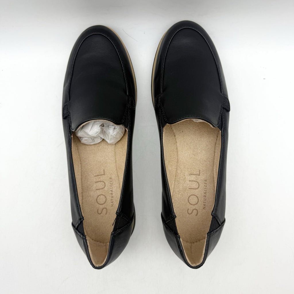 SOUL Naturalizer Womens Idea Moc Loafers US 7 M EU 37 Black Vegan Leather NIB