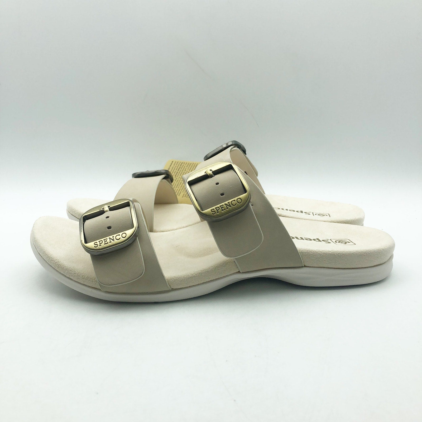 Spenco Womens Vista Slip On Sandals US 9 WIDE Grey Morn Leather APMA NIB