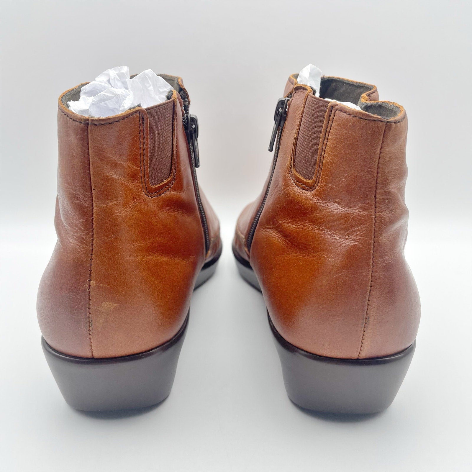 SAS Womens Jade Ankle Booties Size 9 WW EU 39.5 Brown Leather Boots NIB