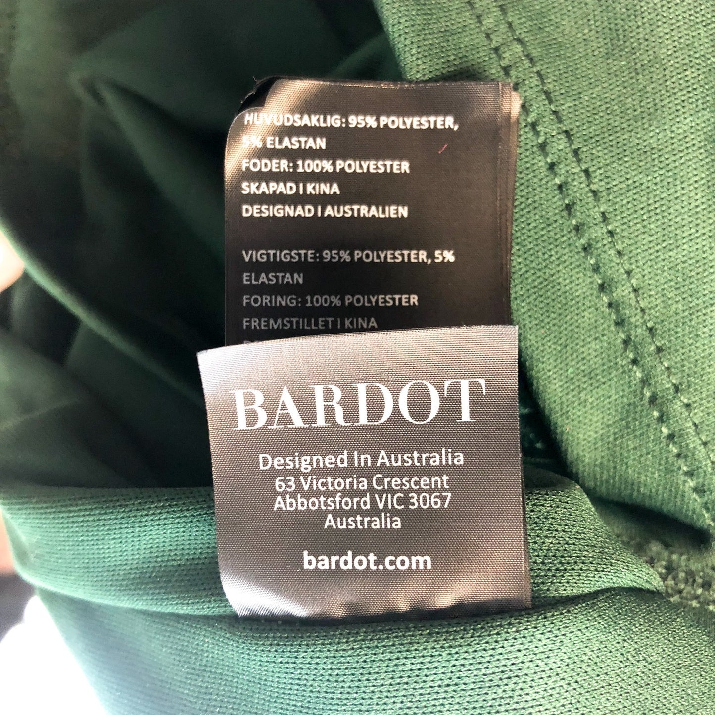 BARDOT Women's Kalani Cowl Back Velvet Dress US 4 Dark Green Long Sleeve NWT