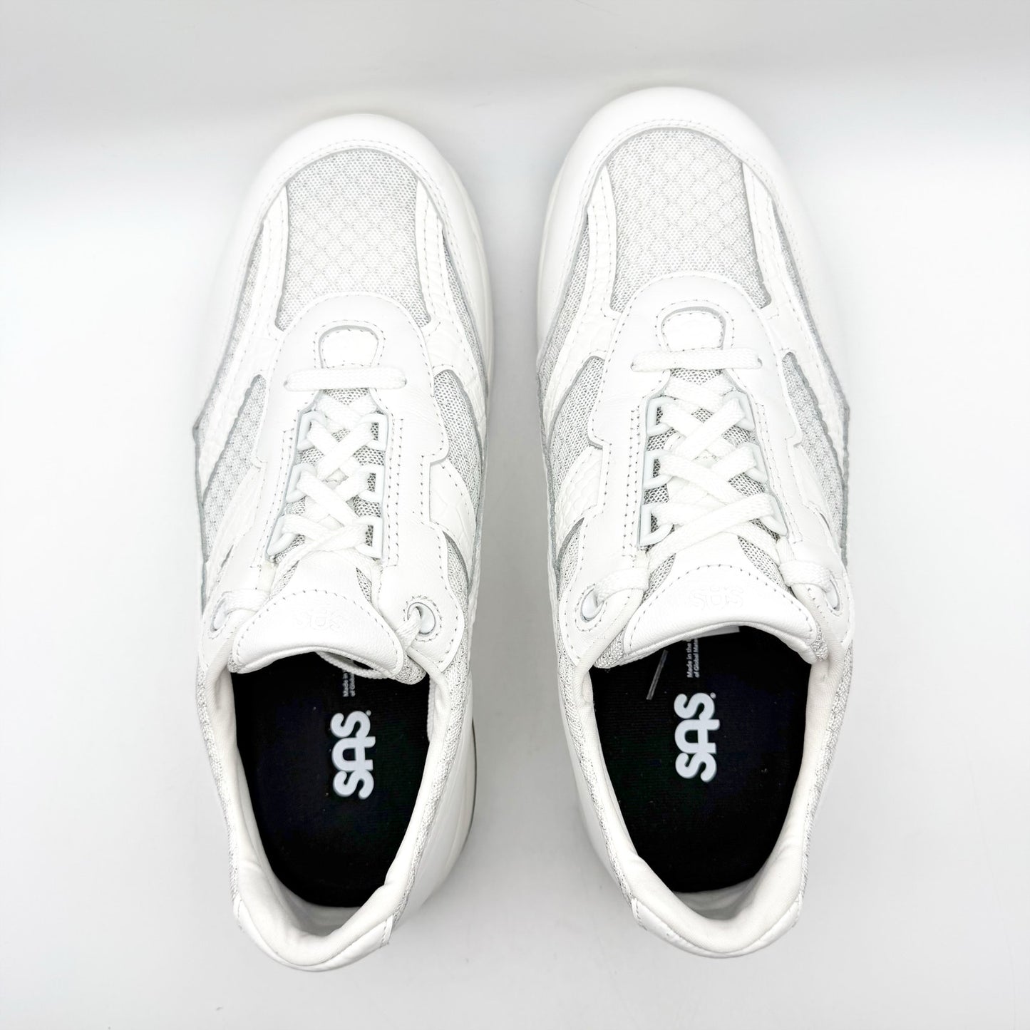 SAS Womens Tour Mesh Comfort Walking Sneaker US 9.5 M EU 40 White Leather NIB