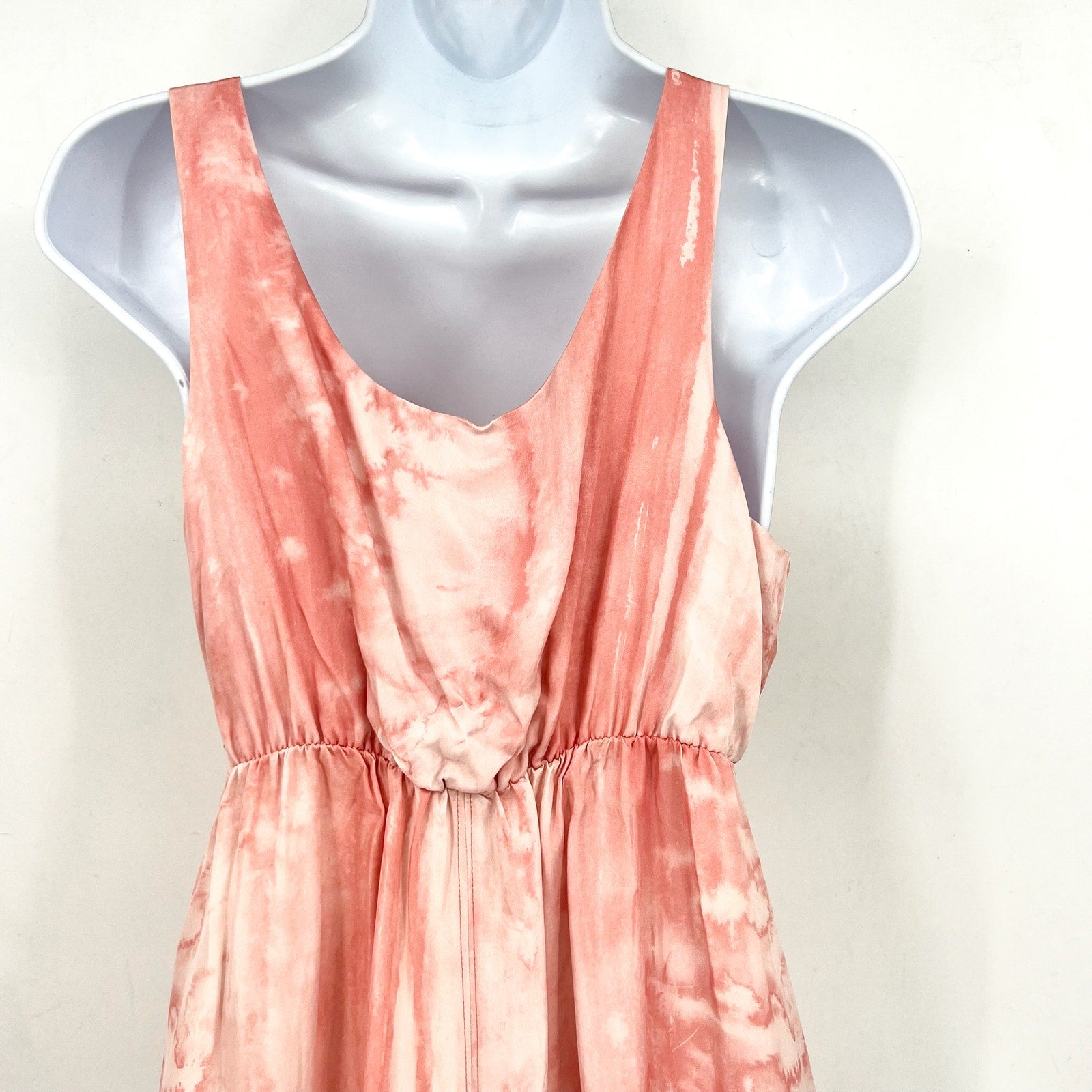 Travis Mathew Women's City To Shore Maxi Dress Small Shell Pink Tie Front NWT