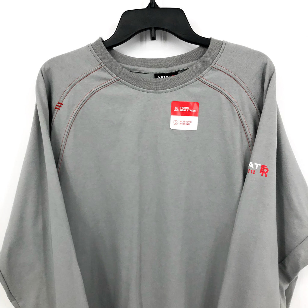 ARIAT Men's Flame Resistant Work Crew Shirt XL Grey Silver Fox Long Sleeve NWT