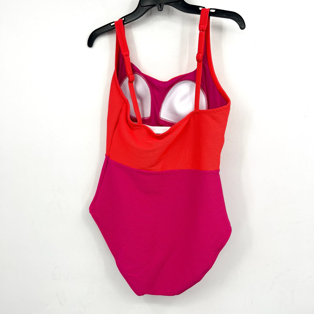 TOMMY BAHAMA Ocean Point One Piece Swimsuit Size 10 Pink Maui Colorblock NWT