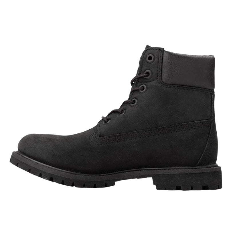 Timberland Premium Womens 6" Ankle Boots Size 6.5 Black Nubuck Leather WP NIB