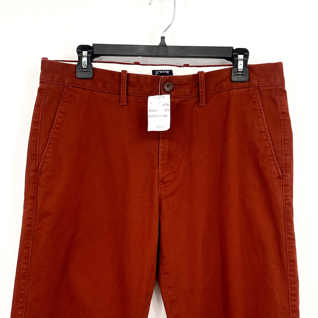 J.CREW Men's Straight-Fit Flex Chino Pants 32x30 Bricked Red Stretch H3186 NWOT