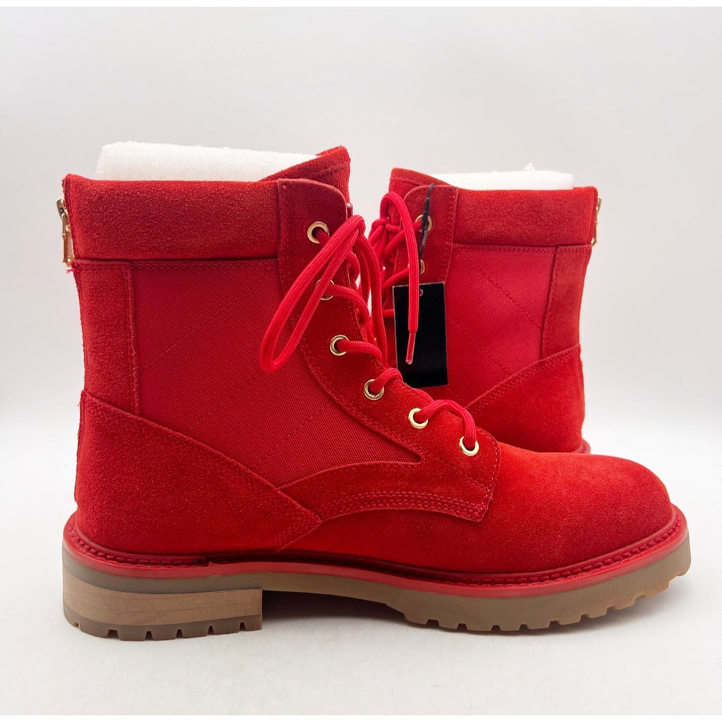 Saint Morta Mens Legion Ankle Combat Boots Size 8 EU 42 Red Gum Suede NIB