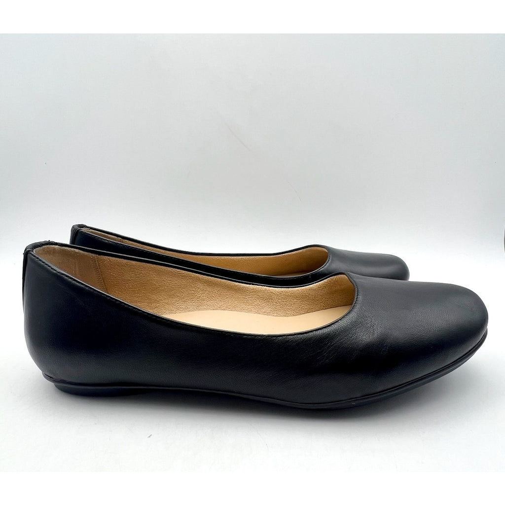 Naturalizer Womens Maxwell Ballet Flats US 7.5 Extra Wide WW Black Leather NIB