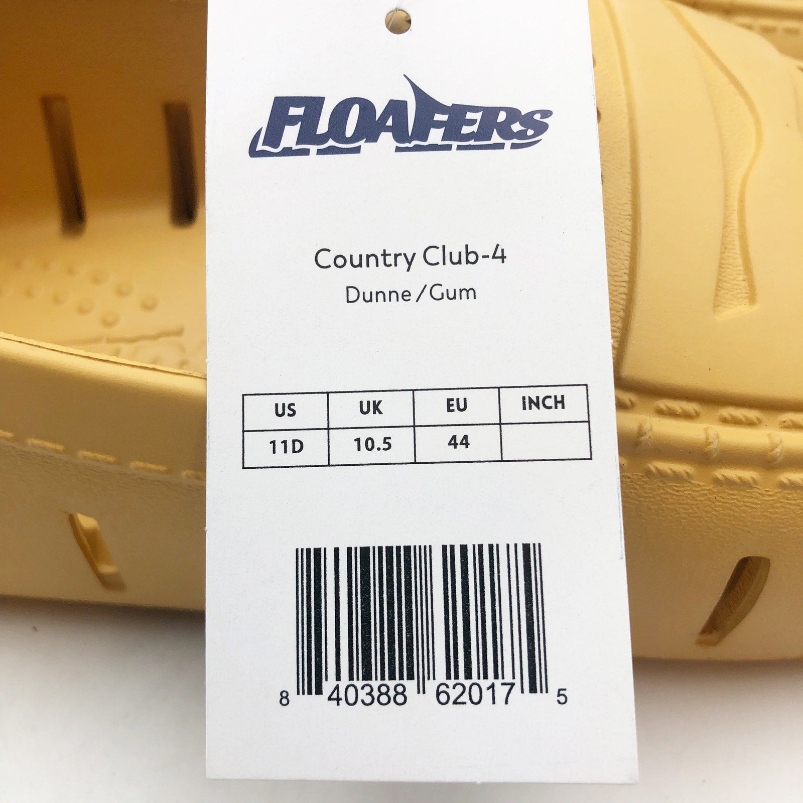 Floafers Mens Country Club Driver 2.0 Loafer Size 11 Yellow Dunne Gum NWT