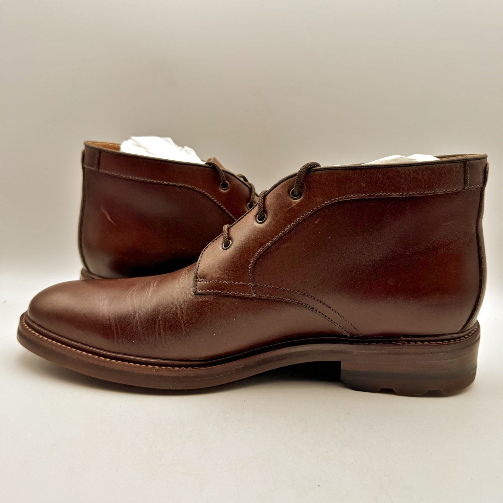 Johnston & Murphy Mens Welch Chukka Boots US Size 12 EU 46 Brown Leather NIB