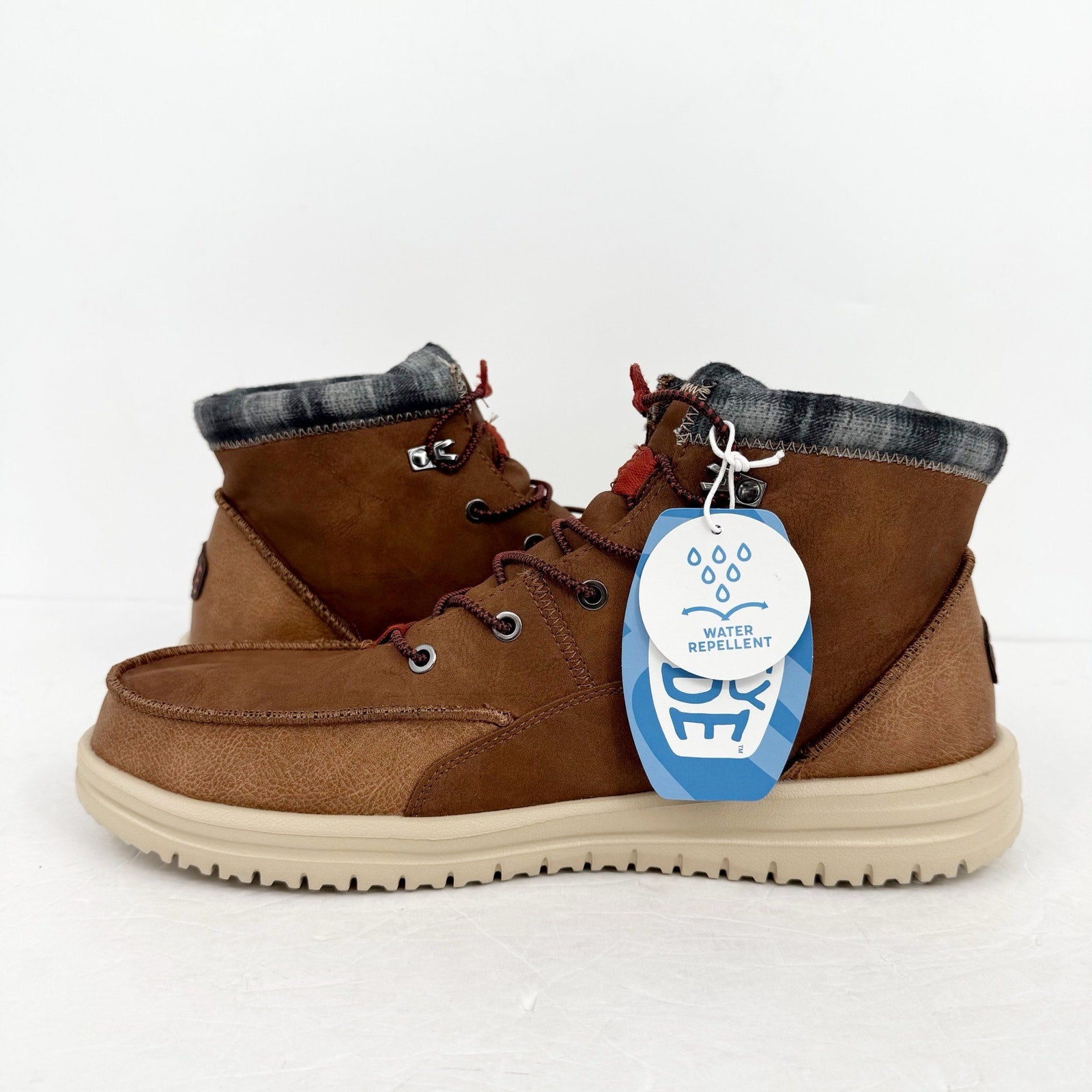 Hey Dude Mens Bradley Classic Ankle Boots US 15 EU 48 Brown Water Resistant NWOB