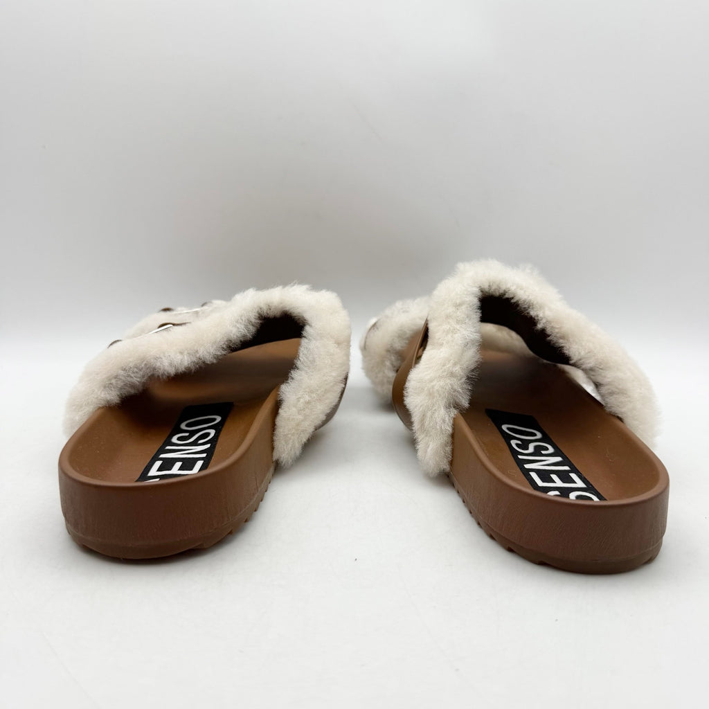 Senso Womens Dalley Slide Sandals EU 42 US 12 M Brown Leather Shearling NWOB