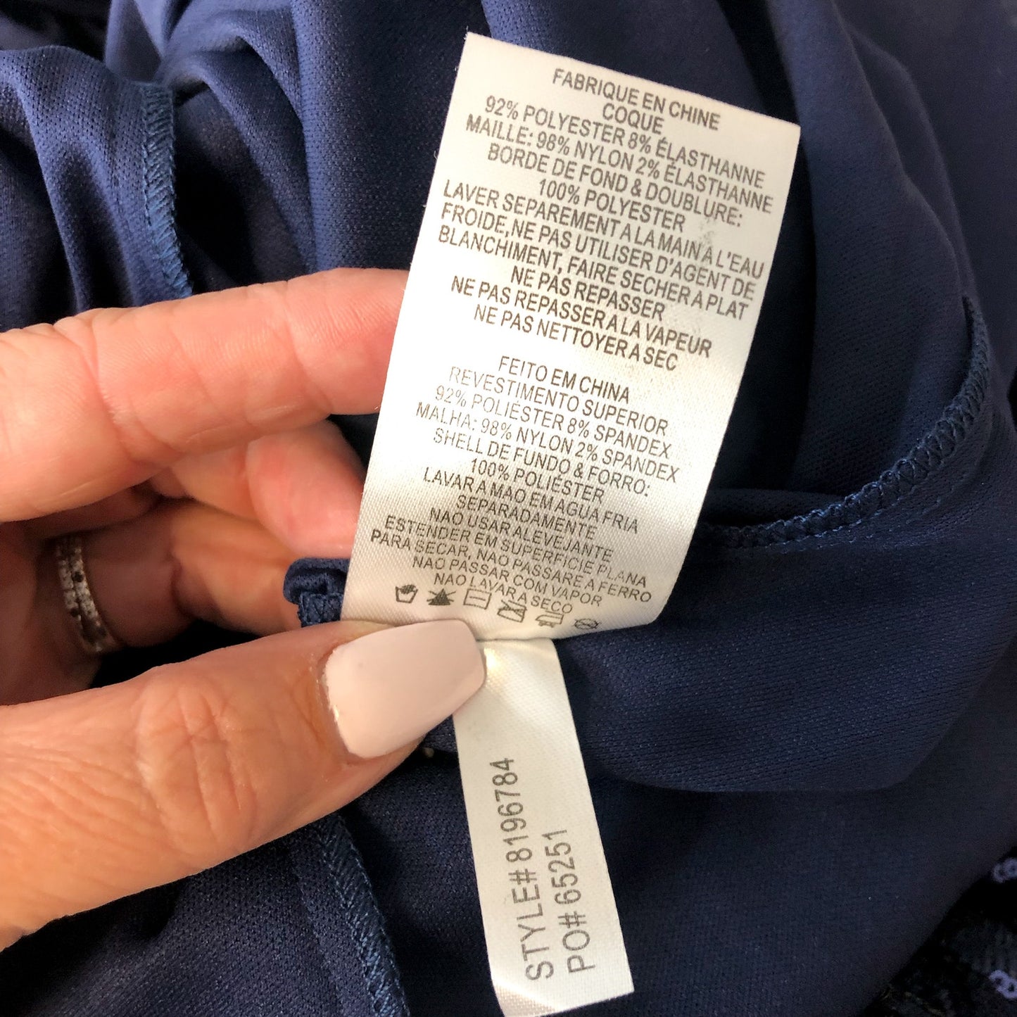 ALEX EVENINGS Sequin Gown Size 12 Navy Blue Cascade Empire-Waist MOB Guest NWT