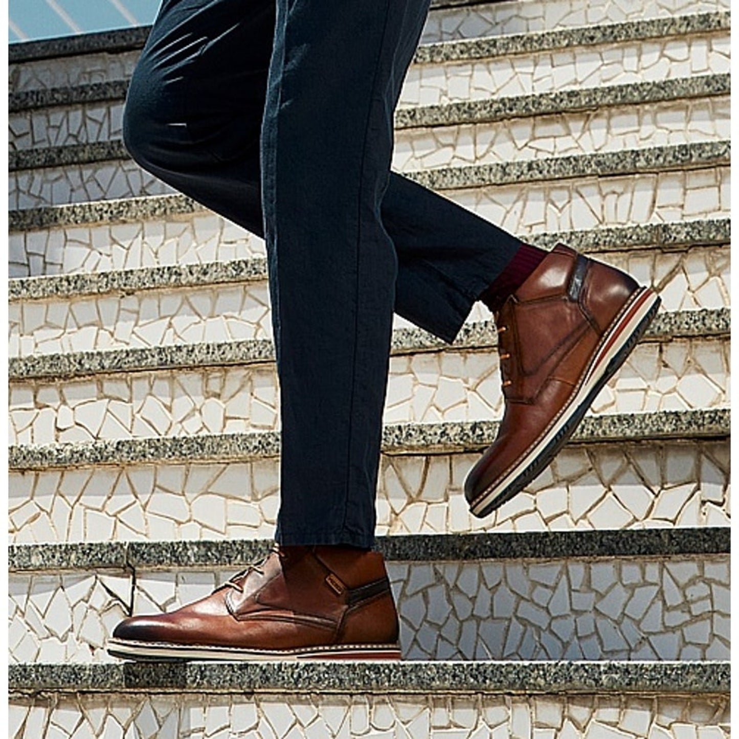 PIKOLINOS Mens Avila Oxford Dress Boots EU 40 US 7.5 Brown Calfskin Leather EUC