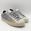 P448 Womens John Sneakers EU 35 US 5-5.5 Silver Purple Multicolor Leather NWOB