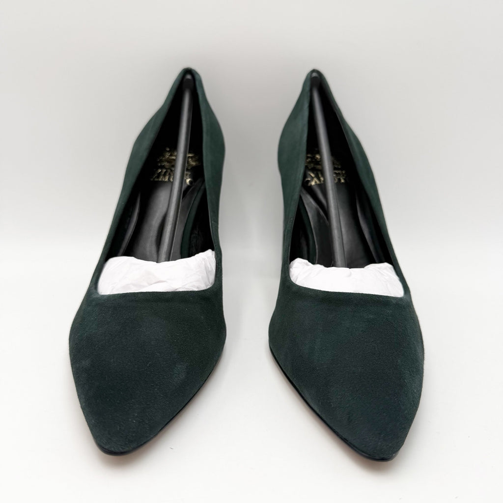 Vince Camuto Womens Dalmanara Pumps Size 6.5 M Evergreen Green Suede Heels NWOB