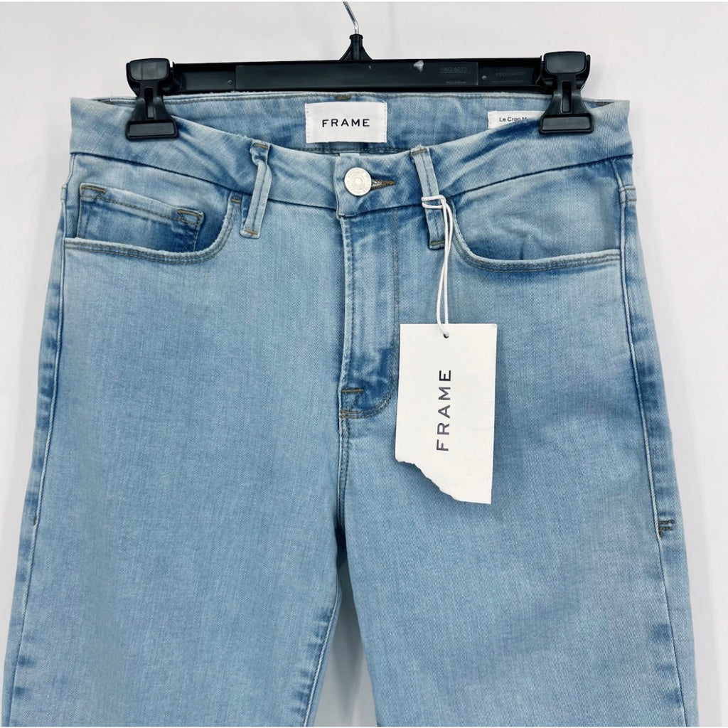 FRAME Womens Le Crop Mini Boot Cut Jeans Size 27 US 4 Atwood Light Wash Blue NWT