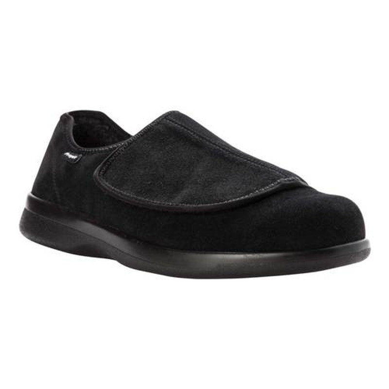 Propet Mens Coleman Slippers Size 9.5 M EU 42.5 Black Suede NIB